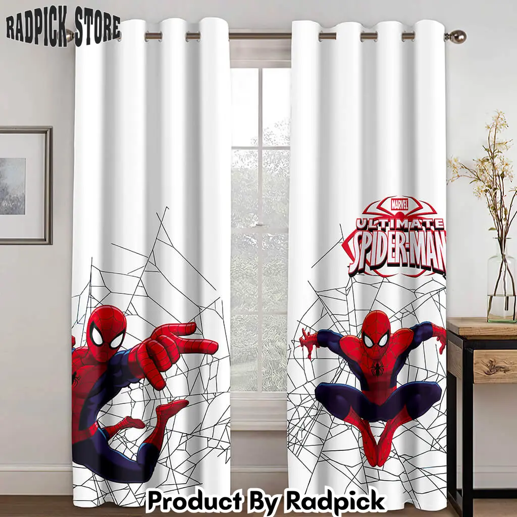 Spiderman curtains cosplay blackout window treatments drapesfor room decor  rp139